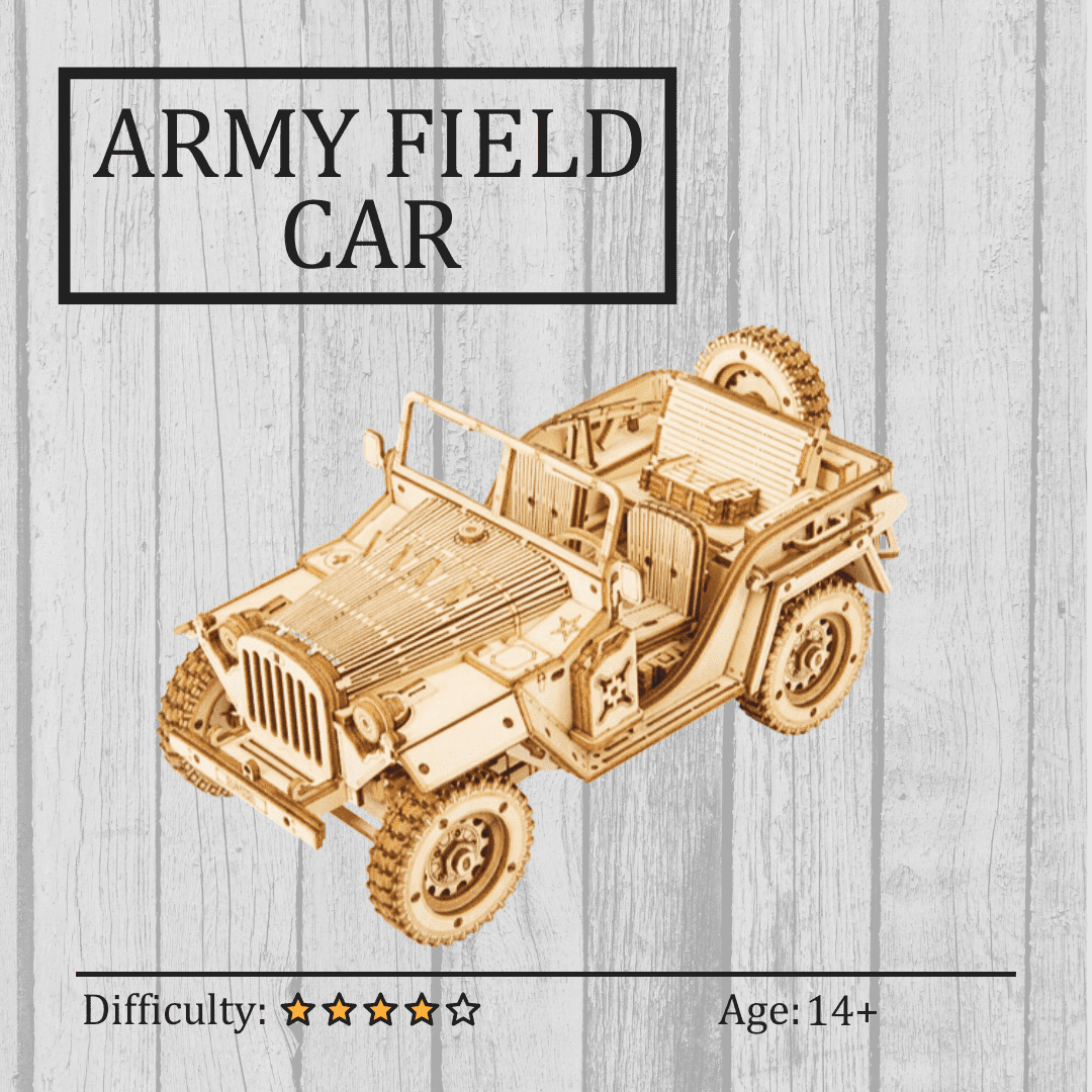  Army Field Car 3D Wooden Puzzle NZ