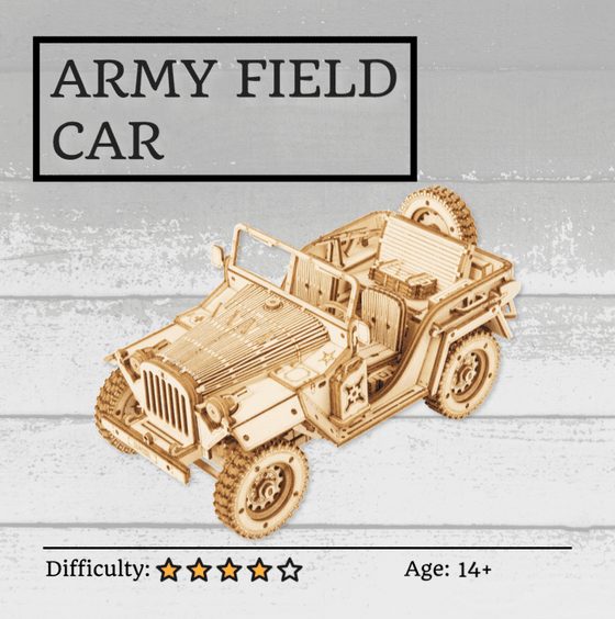 Army Field Car 3D Wooden Puzzle NZ