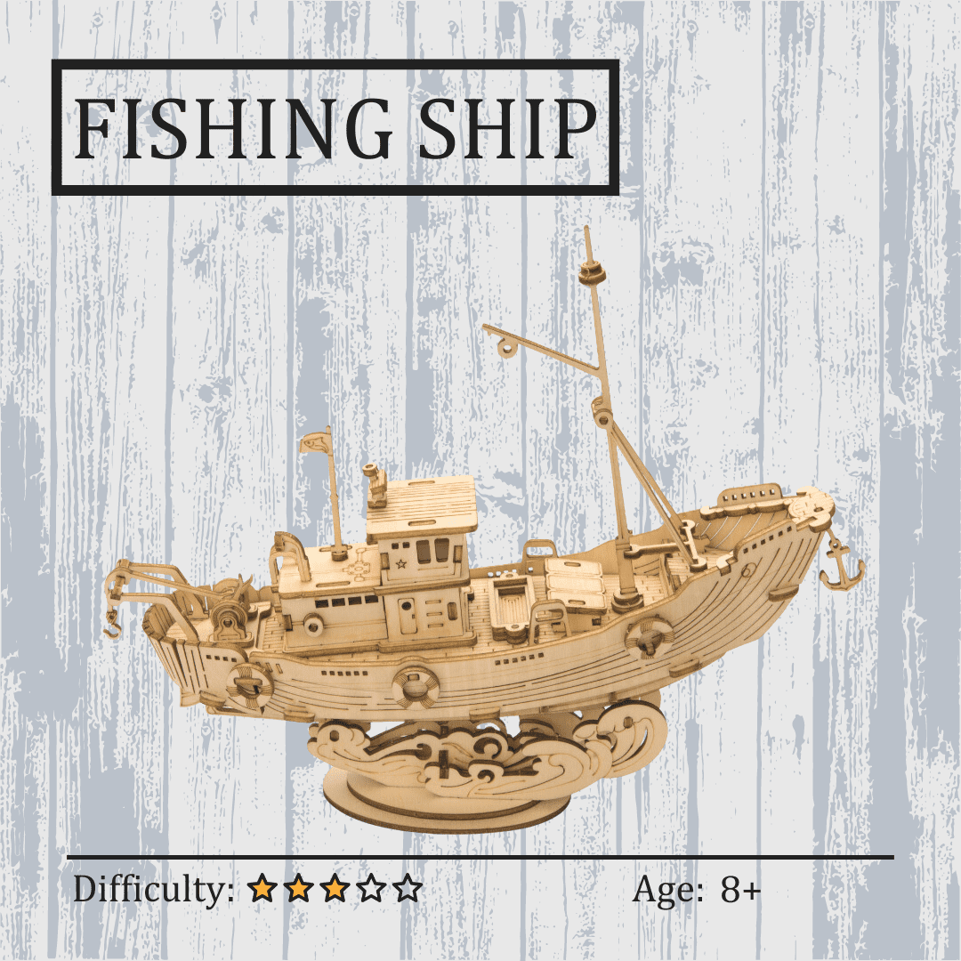 Fishing Ship 3D Wooden Puzzle NZ