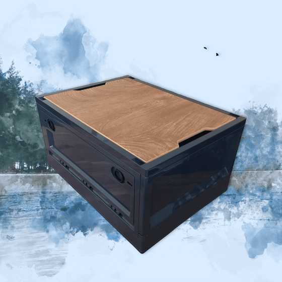 Wood Top Foldable Storage Box Blue NZ